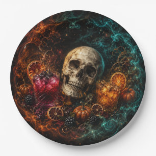 Boo Ze Night Gothic Skull Cocktail Paper Plates