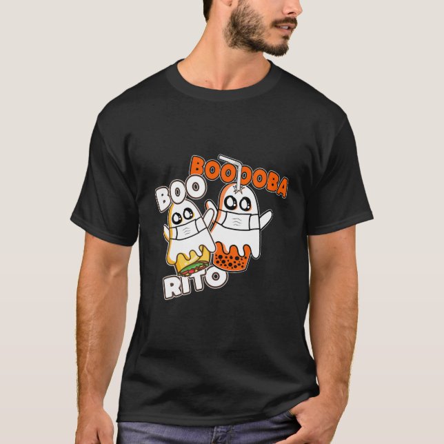 Booba Boo Rito Kawai Boba Tea Burrito Inside Hallo T-Shirt (Front)