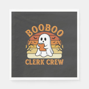Booboo Clerk Crew Halloween Ghost Design_1 Napkins