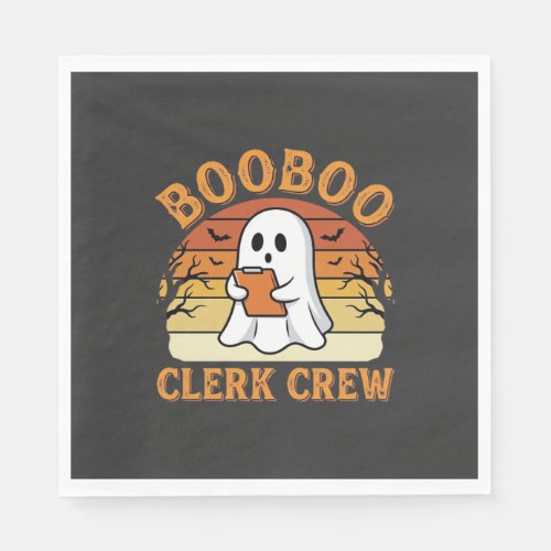 Booboo Clerk Crew Halloween Ghost Design_1 Napkins