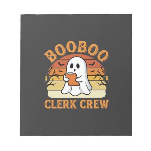 Booboo Clerk Crew Halloween Ghost Design_1 Notepad