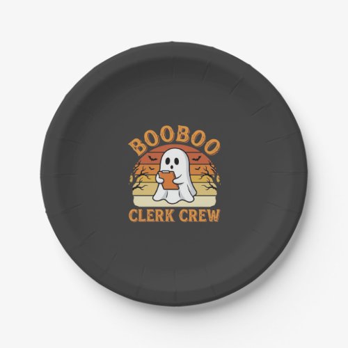 Booboo Clerk Crew Halloween Ghost Design_1 Paper Plates