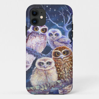 Boobook owl family. iPhone 11 case