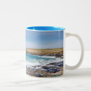 Boobys Bay Beach England Two-Tone Coffee Mug