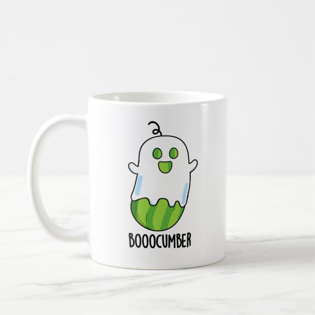Boocumber Funny Ghost Cucumber Pun  Coffee Mug (Left)
