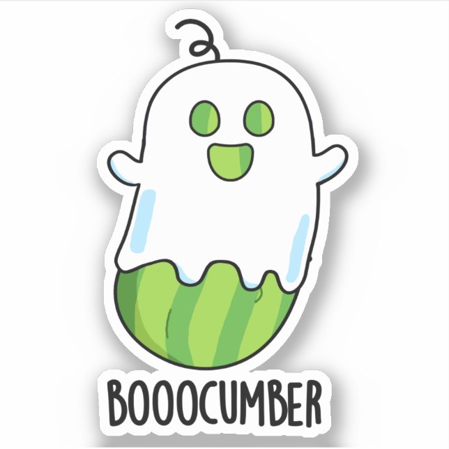 Boocumber Funny Ghost Cucumber Pun  Sticker (Front)