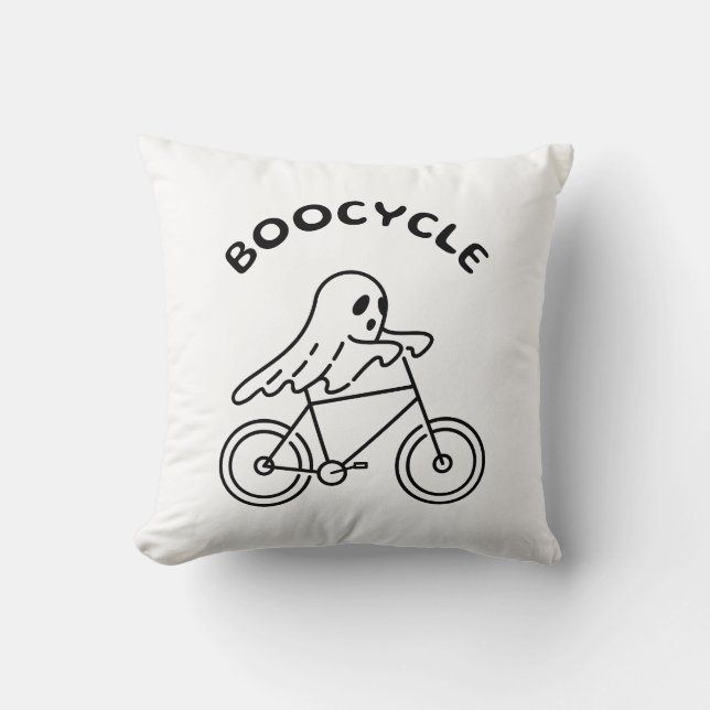 Boocycle Throw Pillow (Front)