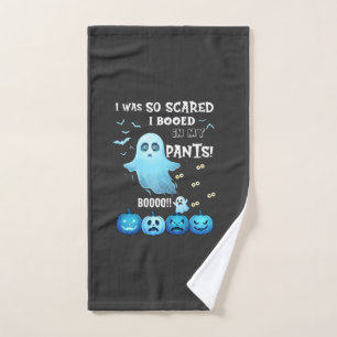 Booed Pants Halloween Ghost Blue Pumpkins Hand Towel
