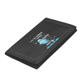 Booed Pants Halloween Ghost Blue Pumpkins Trifold Wallet