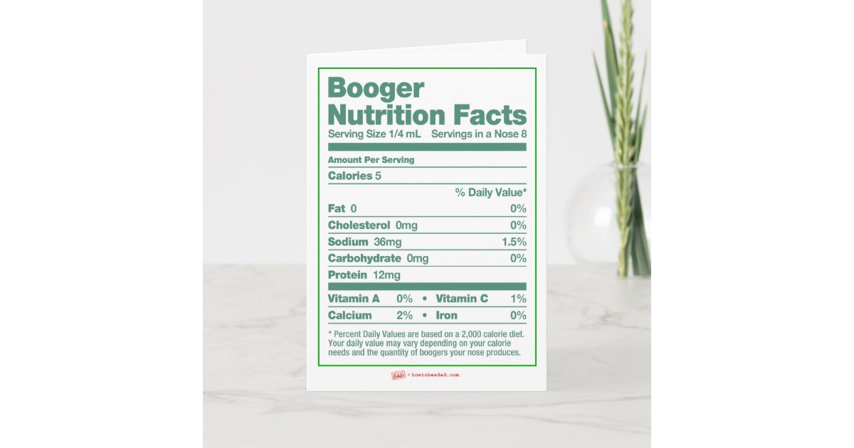 booger-nutrition-facts-holiday-greeting-card-zazzle