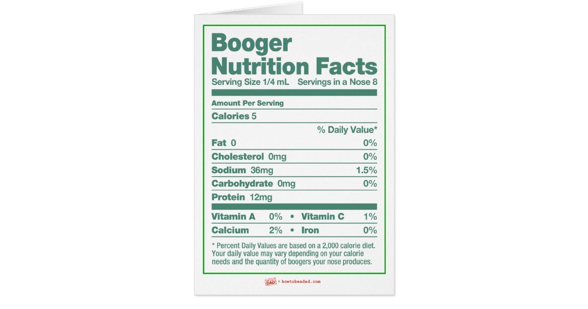 booger-nutrition-facts-holiday-greeting-card-zazzle