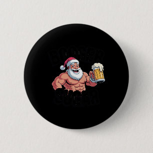 Booger Sugar Santa Funny Muscular Christmas Meme B Button