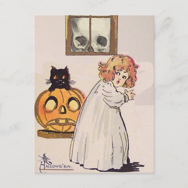 Boogeyman (Vintage Halloween Card) Postcard (Front)