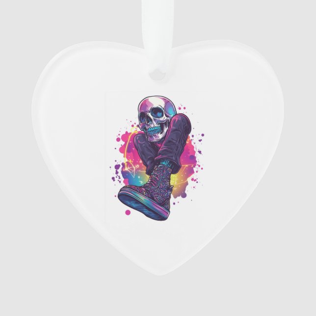 Boogie Bones � Funny 70s Disco Skull Ornament (Front)
