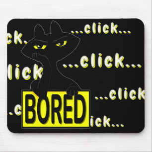 Boogie Busted Sarcastic Black Cat Desk Mousepad