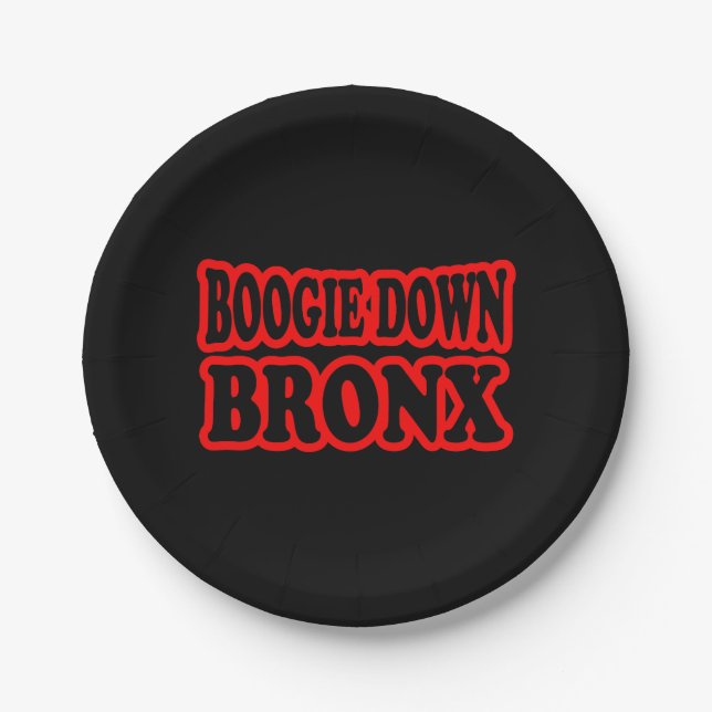 Boogie Down Bronx, NYC Paper Plates (Front)