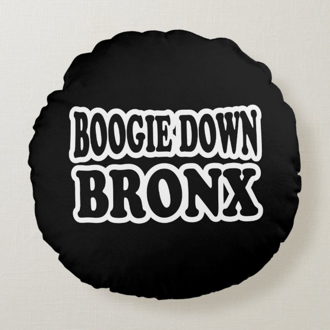 Boogie Down Bronx, NYC Round Pillow (Front)
