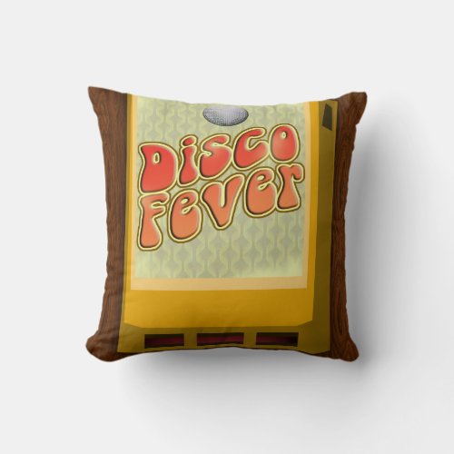 Boogie Down Disco Fever Seventies Illustration Throw Pillow