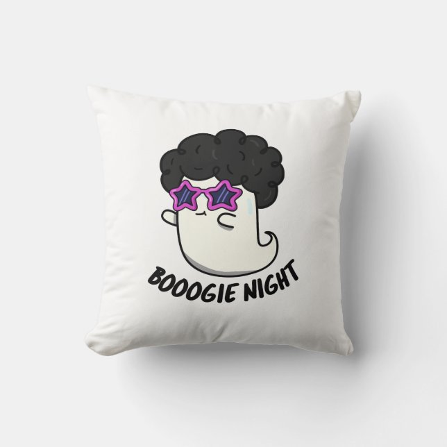 Boogie Night Funny Halloween Ghost Pun  Throw Pillow (Front)