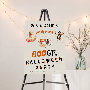 BOOGIE Skeleton Day Of Dead Halloween Welcome Sign
