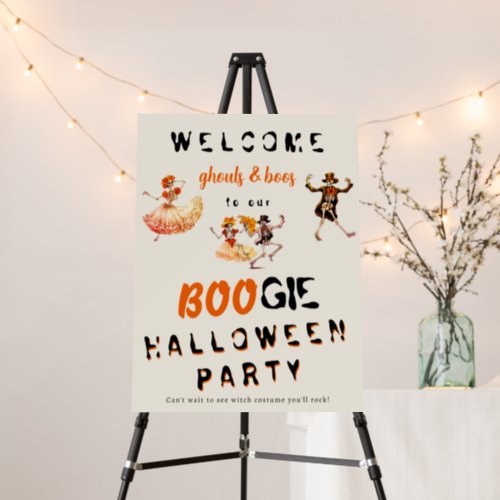 BOOGIE Skeleton Day Of Dead Halloween Welcome Sign