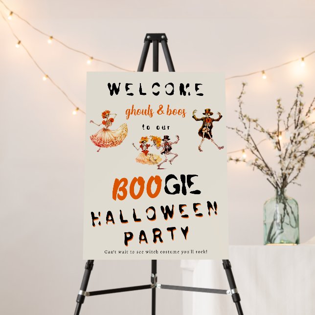 BOOGIE Skeleton Day Of Dead Halloween Welcome Sign (In Situ (Stand))