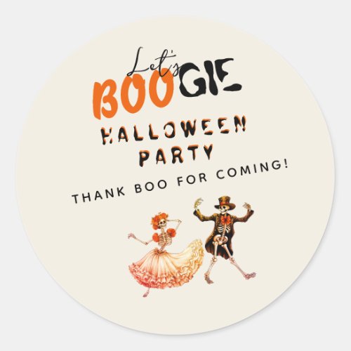 BOOGIE Skeleton Day Of Dead Halloween Welcome Sign Classic Round Sticker