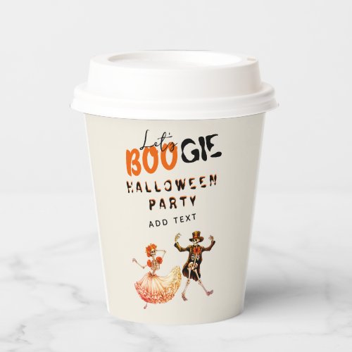 BOOGIE Skeleton Day Of Dead Halloween Welcome Sign Paper Cups