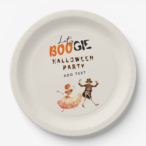 BOOGIE Skeleton Day Of Dead Halloween Welcome Sign Paper Plates