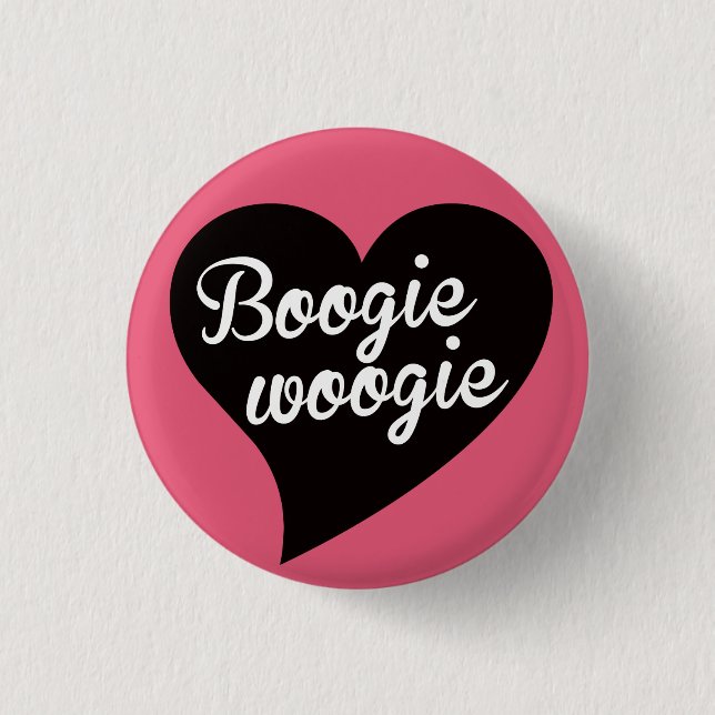 Boogie Woogie Black Heart Punch Button (Front)