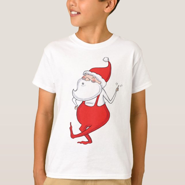 Boogie Woogie Dancing Santa Claus Holiday T-shirt  (Front)