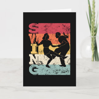 Boogie Woogie Swing Dancing Retro Colors Vintage Card
