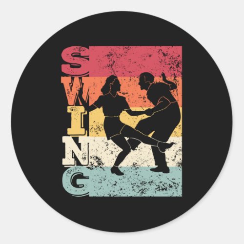 Boogie Woogie Swing Dancing Retro Colors Vintage Classic Round Sticker