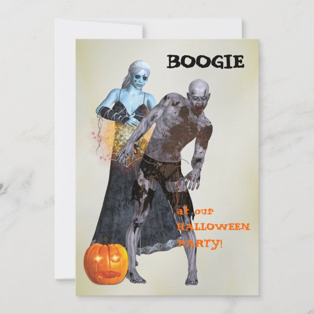 Boogie Zombie Halloween Party Invitation (Front)