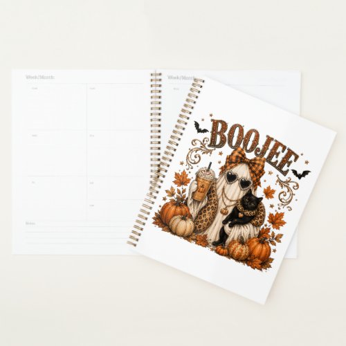 Boojee Ghost Halloween Pumpkin Coffee Black Cat Planner