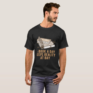Book A Day Keeps Reality At Bay Bookworm Hobby Boo T-Shirt