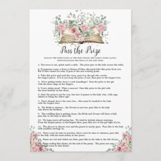 Book a New Chapter Pass the Prize Bridal Fun Game Note Card