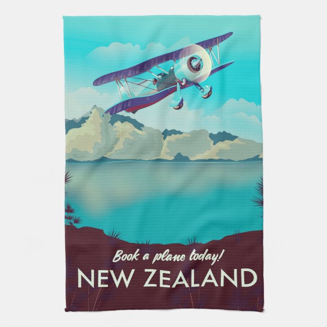 Book a Plane Today! New Zealand Kitchen Towel (Vertical)