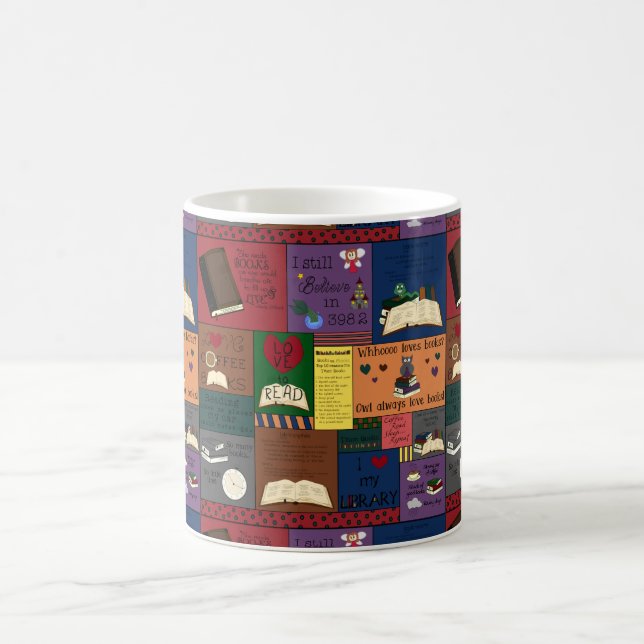 Book Addict Collage Coffee Mug (Center)