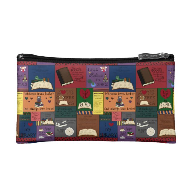 Book Addict Collage Makeup Bag (Front)