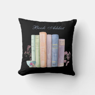 Book Addict Customizable Toss Throw Pillow