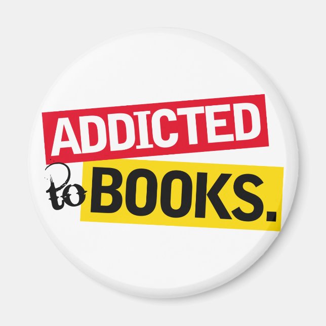 Book Addict Funny Reading Gift Magnet (Front)