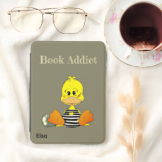 Book Addict Personalized Cute Duck Reading Lover Kindle Cover