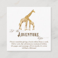 Book Adventure Enclosure Boy Baby Shower Giraffe