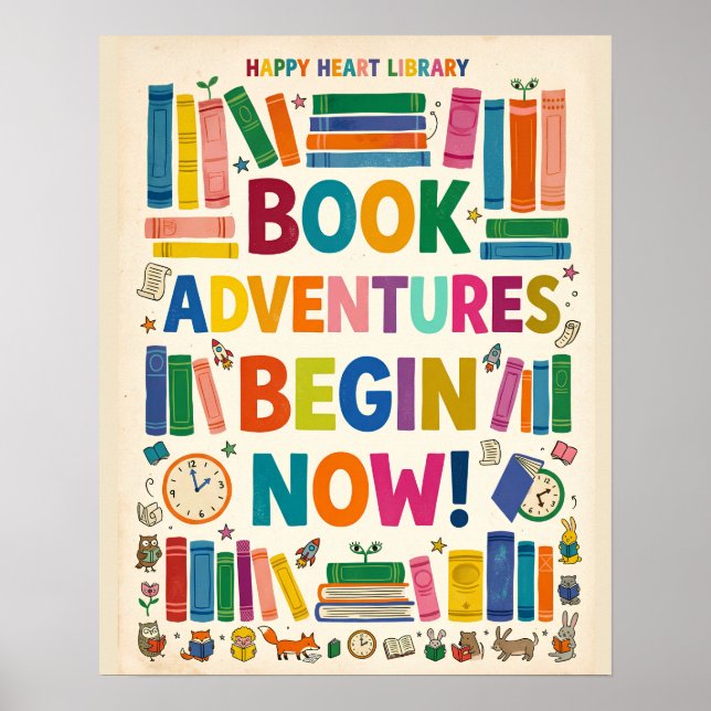 Book Adventures Library Poster (Front)