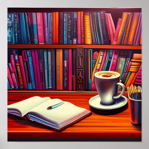 Book Aesthetic Books And Coffee Poster