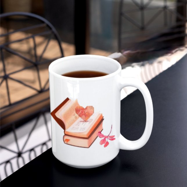  Book Aesthetic with Heart Map &love store Coffee Mug (Creator Uploaded)