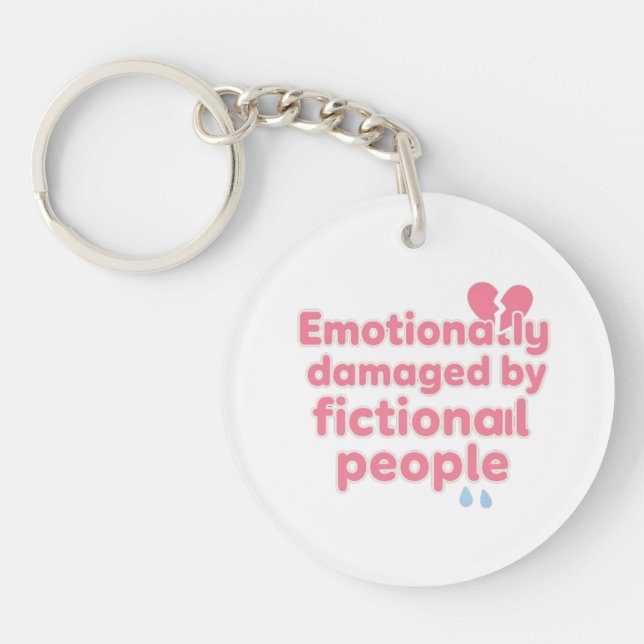 Book and anime heartbreak survivor keychain (Front)