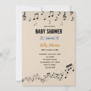 Book and music shower party invitation