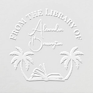 Book and Palm Trees #1 Library Script Name Embosser